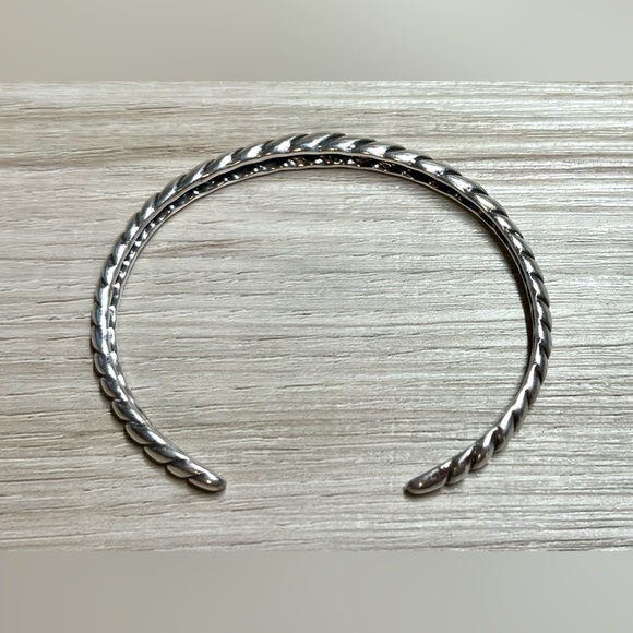 Vintage Designer Signed Sterling Carolyn Pollack Silver Twisted Cuff Bracelet - Picture 5 of 11